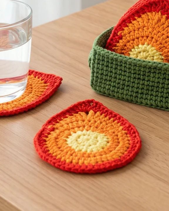 Cozy Campfire Coaster Set crochet pattern