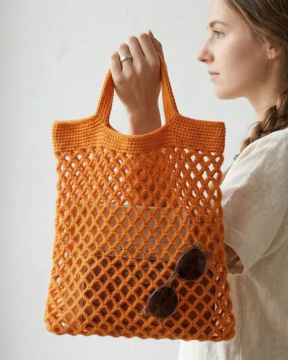 Tangerine Mesh – Market Bag crochet pattern