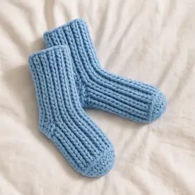 Cozy Crochet Ribbed Reading Socks crochet pattern