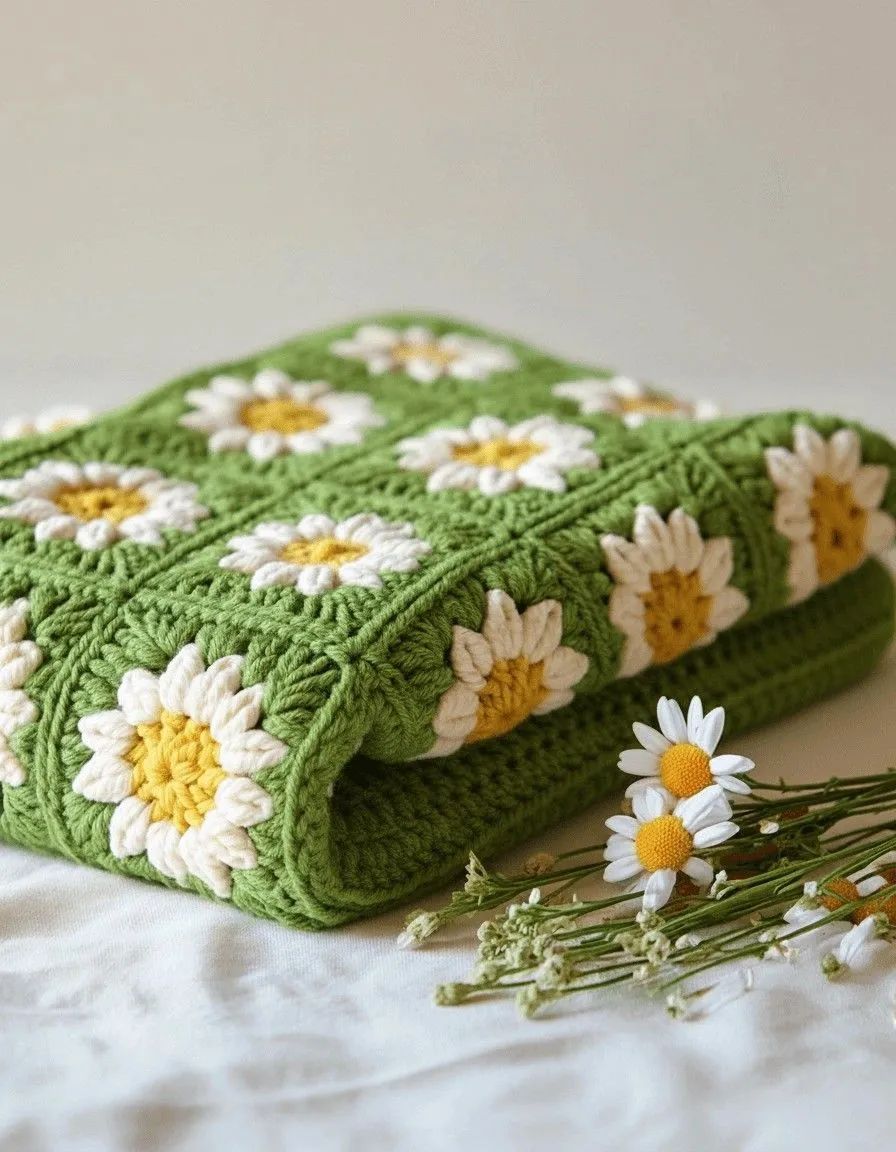 Spring Daisy Blanket crochet pattern