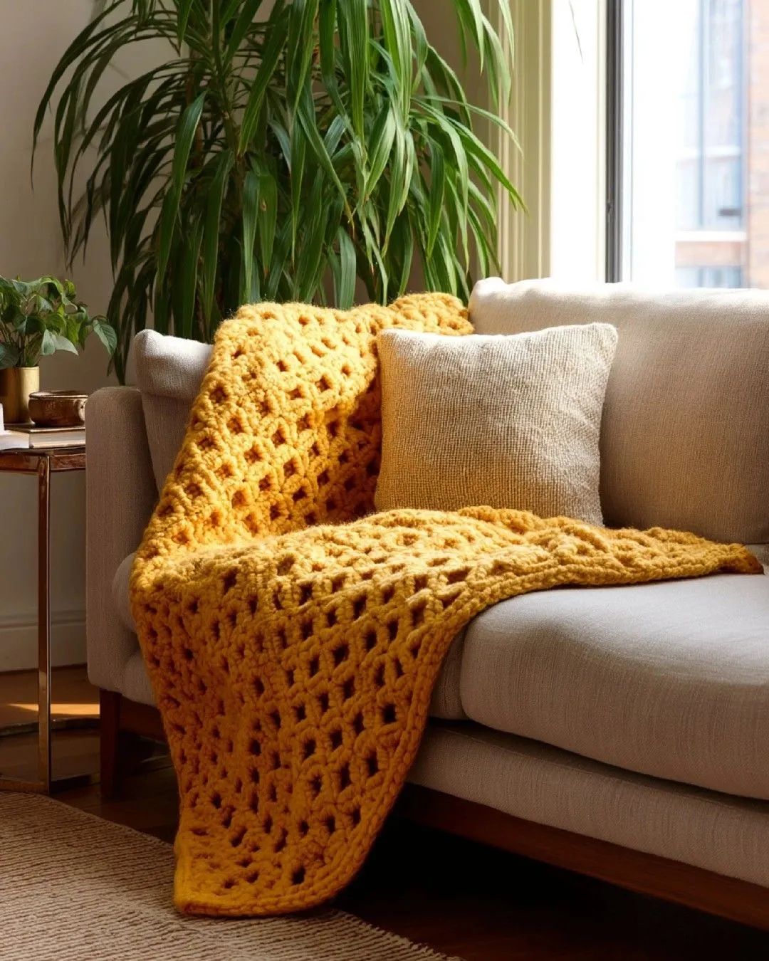 Honeycomb Crochet Openwork Blanket crochet pattern