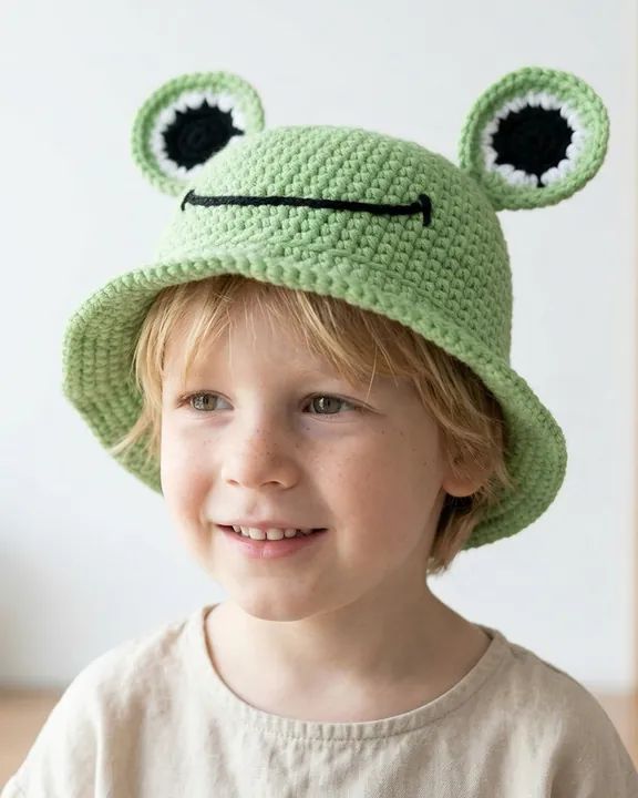 Froggie Crochet Bucket Hat crochet pattern
