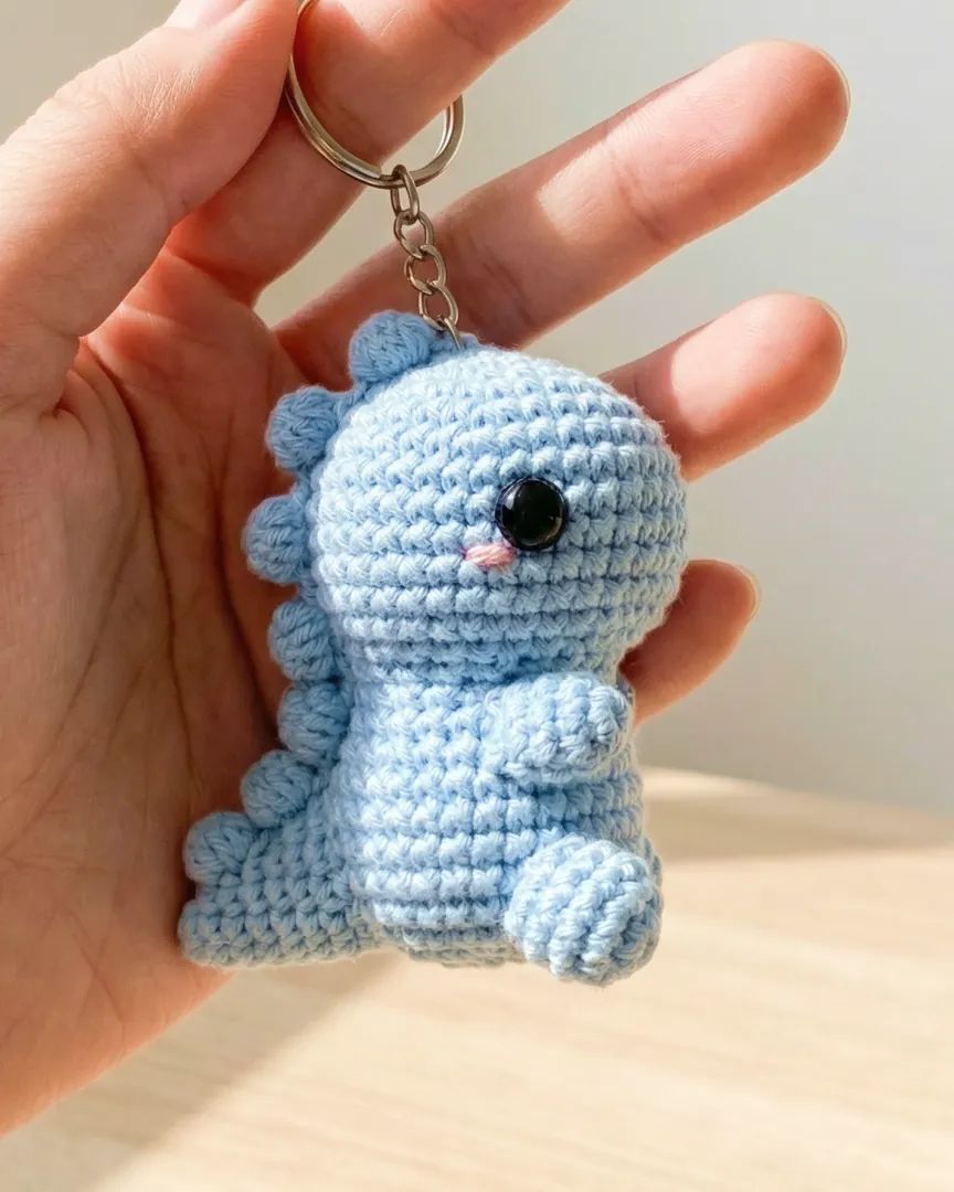 Tiny Rex Keychain crochet pattern