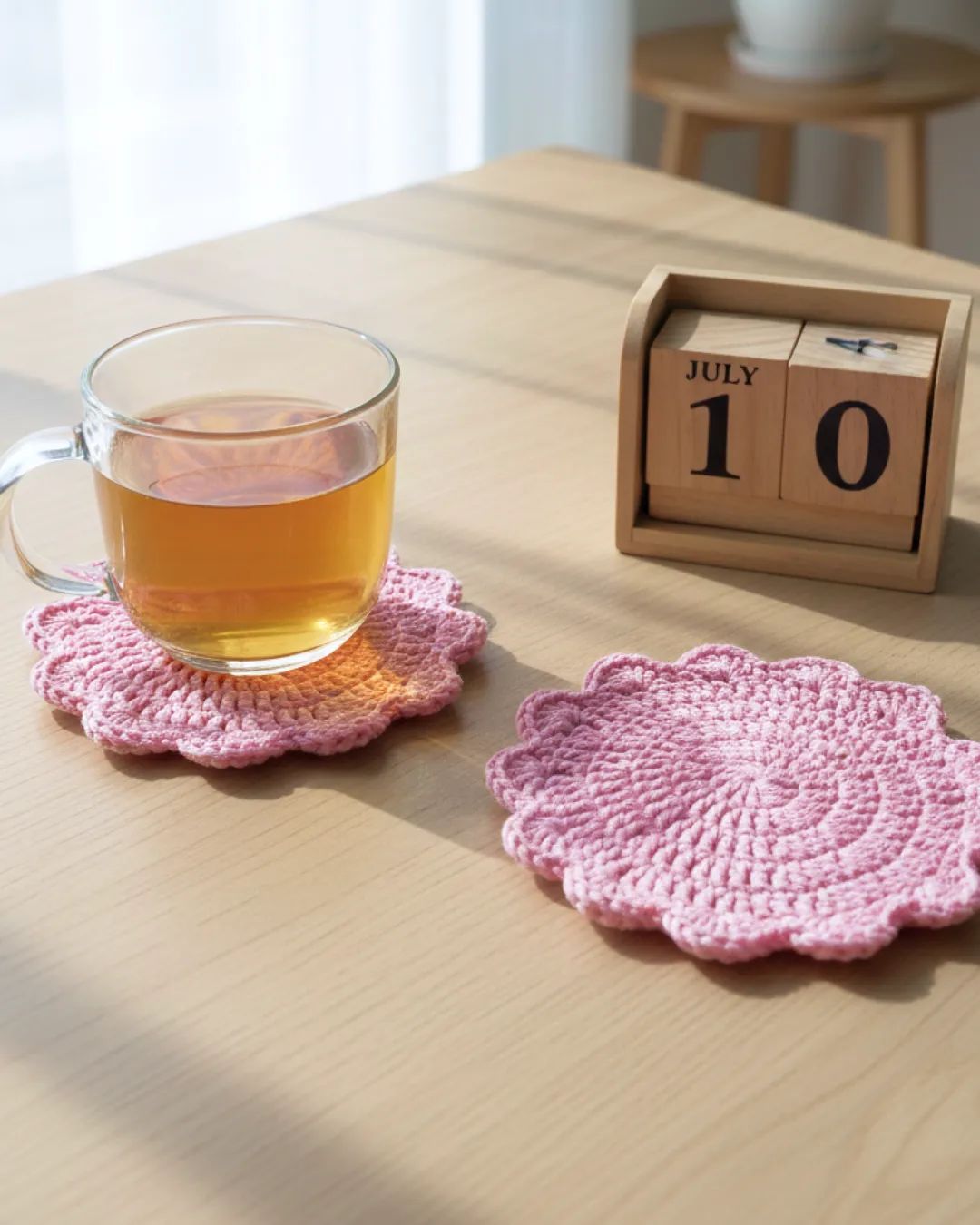 Petal Blush Coaster crochet pattern
