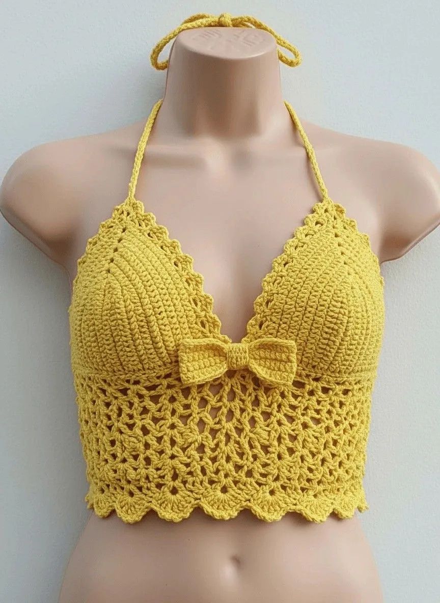 Lacy Crochet Halter Top crochet pattern