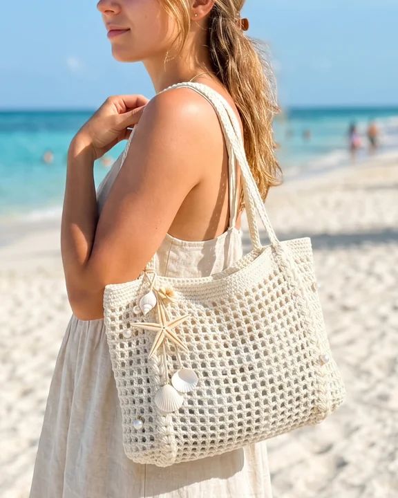 Tropical Starfish Mesh Tote crochet pattern