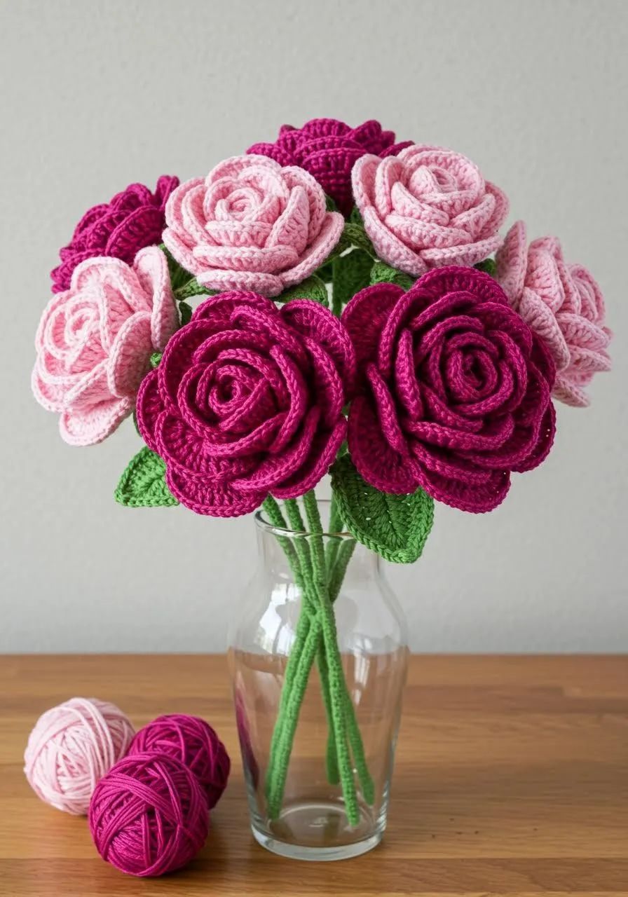 Crochet Rose Bouquet crochet pattern