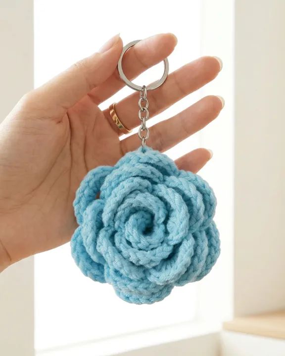 Sky Blue 3D Rose crochet pattern