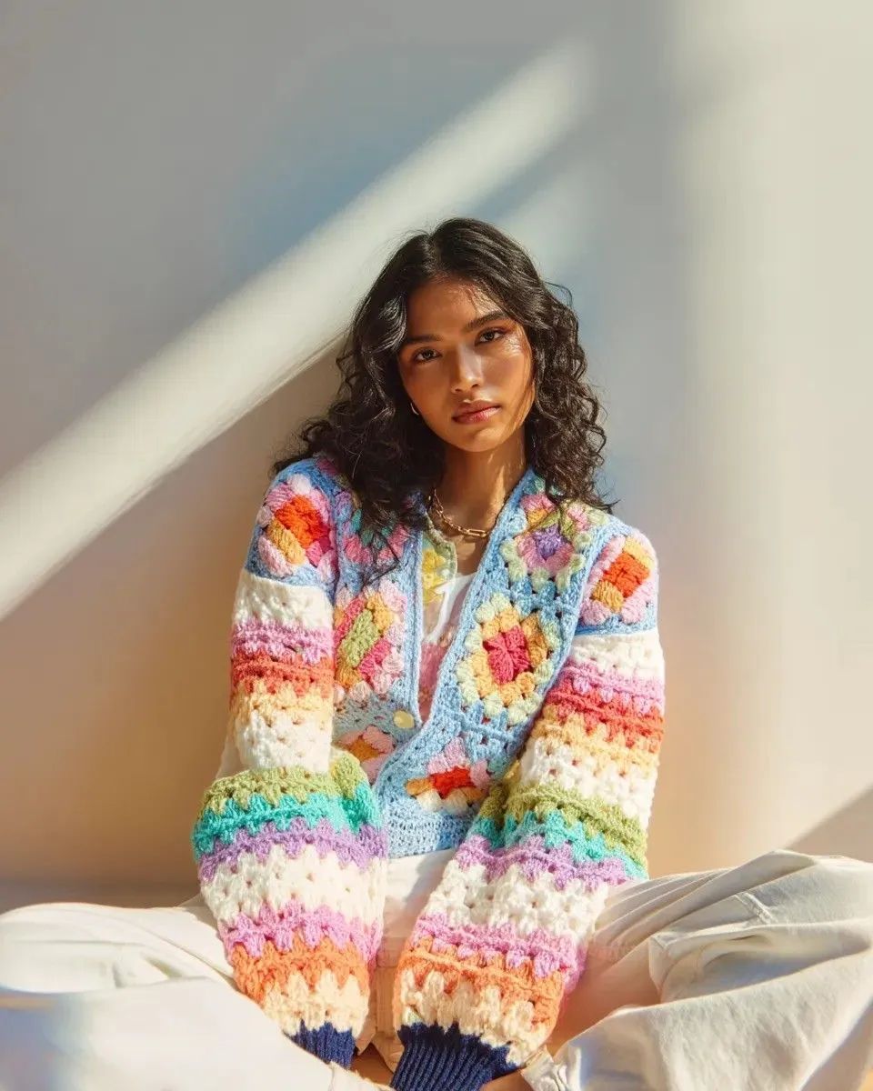 Granny Patchwork Cardigan crochet pattern