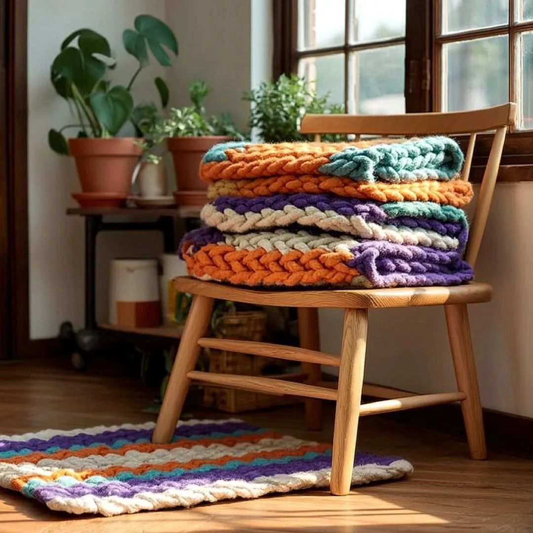 Bands of Color Crochet Blanket crochet pattern