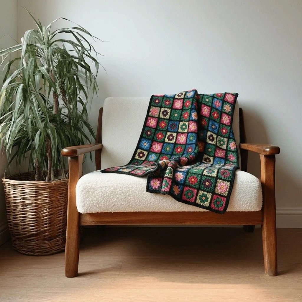 Crochet Flower Bed Blanket crochet pattern
