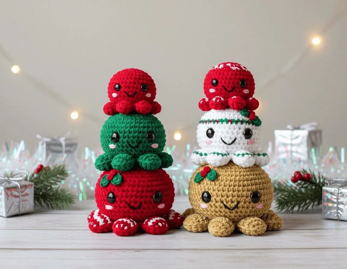 Kawaii Octopus Family crochet pattern
